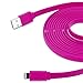 Aduro - Apple Certified / MFi [Lifetime Warranty] - USB to Lightning Extra Long FLAT Charge & Sync Cable fits all Apple Devices with Lightning Connector - iPhone 5 / 5S / 5C / 6 / 6 Plus, iPad 4, iPad Mini, iPad Air, New iPod Touch and Nano (10 Feet / 3 Meters) (Purple)