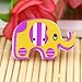 Polytree 50pcs Multicolored Cartoon Animal 2 Holes Wood Sewing Buttons (Elephant)