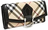 Burberry - Burberry Check Coated Canvas Black Leather Envelope Wallet 3207016