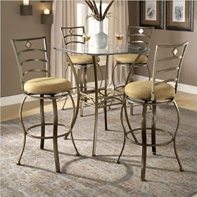 Brookside Bar Height Glass Bistro Table with Marin Stools by