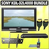 Sony Bravia L-Series KDL-32L4000 32-inch 720P LCD HDTV + Sony DVD Player w/ Wall Mount Accessory Kit