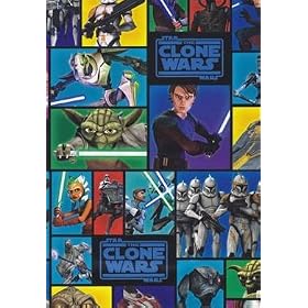 Star Wars Clone Wars - Giftwrap (2 sheets folded) and tags (2)