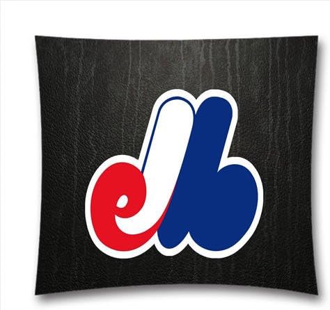 Penny.G Blooded MLB Square Throw Pillow Cushion Covers, Montreal Expos Cotton Pillowcase for Couch, Sofa and Bed-Thanksgiving Day, Christmas Gift