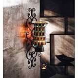 American Atelier Mosaic Glass and Metal Wall Lighting Sconce, 4-1/2 by 5 by 16-Inch