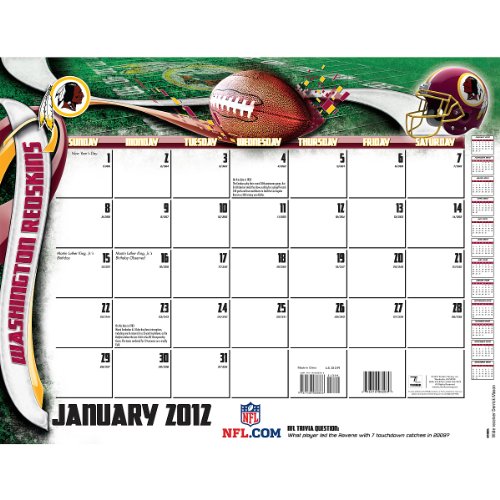 Turner Washington Redskins 2012 22x17 Desk Calendar