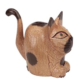 All Natural Handmade Money Bank - Round Cat