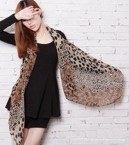 Sannysis 1PC Fashion Leopard Print Chiffon Shawl Scarf Wrap Stole Spring Neck Scarf