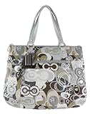 IMAGE OF Coach Signature Poppy Pop C Glam Tote Khaki Multi