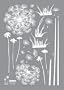 Reusable Easy Wall Applique Stickers - Dandelion Seed Stem