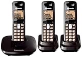 Panasonic KX-TG6413ET DECT Triple Digital Cordless Phone Set - Black