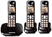 Panasonic KX-TG6413ET DECT Triple Digital Cordless Phone Set - Black