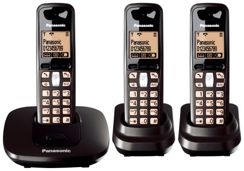 Panasonic KX-TG6413ET DECT Triple Digital Cordless Phone Set - Black