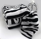 Zebra Skin Black & White Towel Ensemble