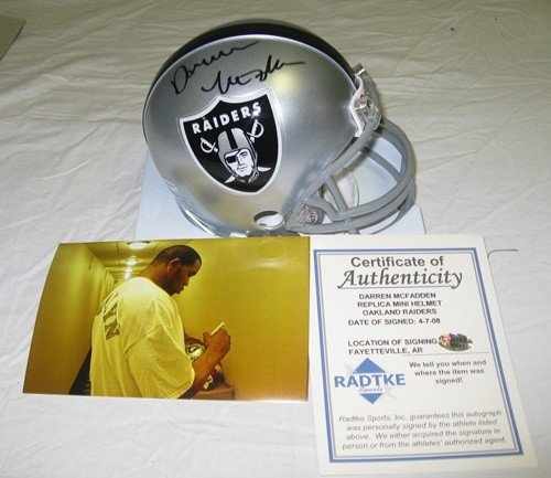 Darren McFadden Autographed/Hand Signed Oakland Raiders Mini Helmet