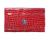 Bella Crystal Clutch Red Calfskin Skull Design
