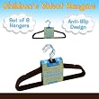 Set of 6 Children's Velvet Hangers - CHOCOLATE