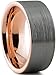 Tungsten Wedding Band Ring 9mm for Men Women Comfort Fit 18K Rose Gold Plated Pipe Cut Flat Brushed Polished Lifetime Guarantee