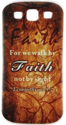 Exclusive Design Aamsung Galaxy 3 phone Case with Bible Verse 2 Corinthians 5:7 " Faith"