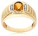 10k Yellow Gold Citrine and Diamond Men's Ring