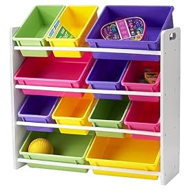 <b>Storage Shelf with Pastel Bins</b>