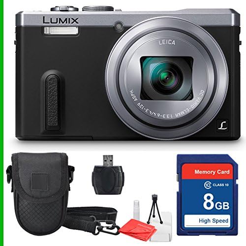 Panasonic Lumix DMC-ZS40 + 8GB SD Card, Camera Case, Table Top Tripod, SD Reader, Lens Cleaning kit and LCD Screen protectors