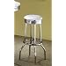 Set of 2 Retro Nostalgic Style White 29"H Bar Stools