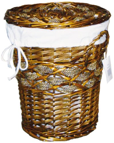 Hansen 538/1/1F W&auml;schekorb mit Futter naturfarben / &oslash; 31 H 37 cm, dunkel gebeizt Preisvergleich