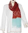 Woman Scarf in Wool Tie Dye Print Winter Accessory India 23 .5 x 69 inches