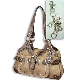 Flower Tooled Handbag Western Purse 3-compartment (3) colors available