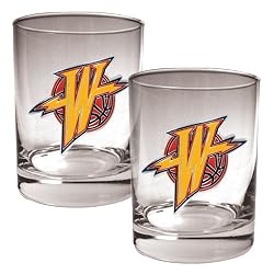Golden State Warriors NBA 2pc Rocks Glass Set - Primary Logo