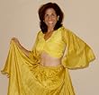 Gold Bra Front Cotton Choli/Blouse with Silk Sleeves