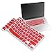 Wacces New Red Keyboard Silicone Cover skin for New Macbook Pro Aluminum 13, 15, 17 inches