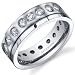 Revoni Bezel Set Mens 7mm Titanium Eternity Cubic Zirconia Wedding Band Ring Size Z, Available in Sizes P to Z