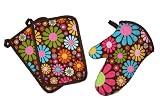 Sassy Cook'n Flower Pot 3-Piece Potholder and Oven Mitt