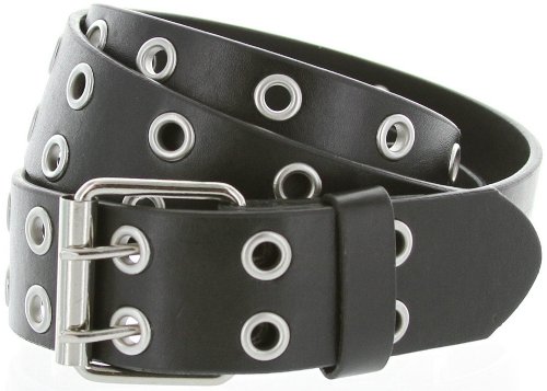 Solid Rich Fashion Color Double Grommet Genuine Leather Casual Jean Belt 35mm