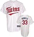 Justin Morneau White Majestic MLB Home Navy Replica Jersey (Red Minnesota Twins Youth Numbers) - Small (8)