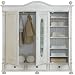 Kleiderschrank 2-türig - aus Massivholz Kiefer - Alt weiß - 63x130x220 cm