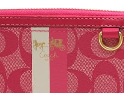 Coach Heritage Stripe Signature Accordian Wallet 42380 Magenta