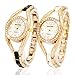 ThaiTime 2pcs New Pretty Woman Girls Elegant Quartz Wrist Watch