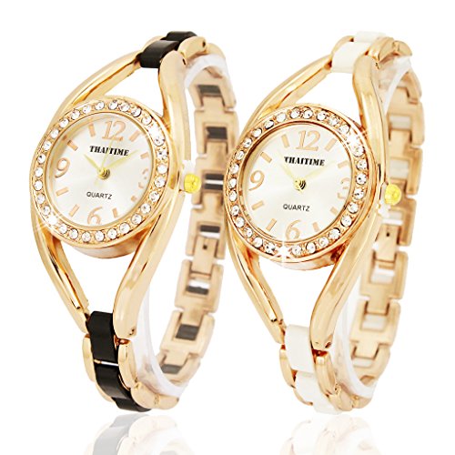 Thaitime 2pcs new pretty woman girls elegant quartz wri…