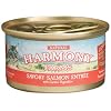 HARMONY FARMS Savory Salmon Entree with Garden Vegetables for Cats, 3-Ounce Cans (Pack of 24)
