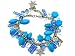 8 Inch GenuineTurquoise and Crystal Snowflake Bracelet