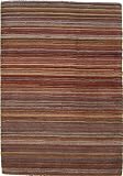 ###1: 
 3’11 x 5’10 Red Hand Tufted Wool Gabbeh Rug