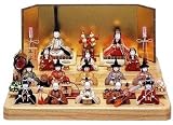 一秀 作 ひな人形 木目込 雛人形 十五人飾 平安雛 14号 正絹