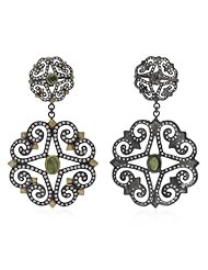 925 Sterling Silver Green Tourmaline Gem Stone Cz Handmade Designer Dangle Females Gold Plated New Fashion Earrings Jewelry