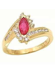 14K Yellow Gold Ruby and Diamond Ring -- LIFETIME WARRANTY