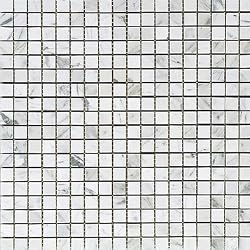 CARRARA (CARRERA) MARBLE 5/8x5/8" SQUARE POLISHED MOSAIC