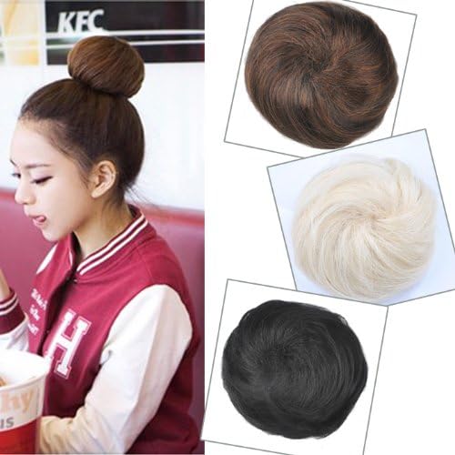 Womens Girls Donut Hair Bun Synthetic Scrunchie Hair Bun Cover Bun Cage Bun Wrap Maker Hairpiece Clip in Hair Extension Hair Ornament Decoration Pp07