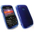EMARTBUY BLACKBERRY 8520 CURVE / 9300 CURVE 3G CONTOUR PATTERN GEL SKIN COVER/CASE DARK BLUE + SCREEN PROTECTOR
