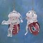Miami Dolphins 2 3/4" Touchdown Snowman Acrylic Ornament (Set of 4)